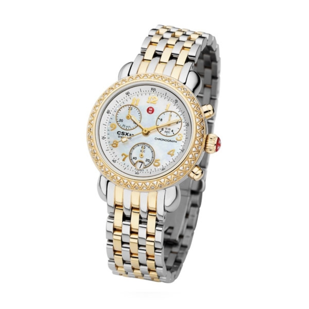 Michele CSX33 Two Tone Gold/Silver Diamond Watch